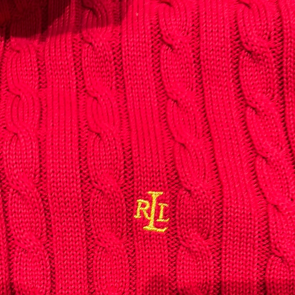 Red Lauren Ralph Lauren Women’s Sweater Size XL - Picture 3 of 5